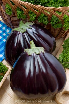 Comercial still life Aubergine, corn 1